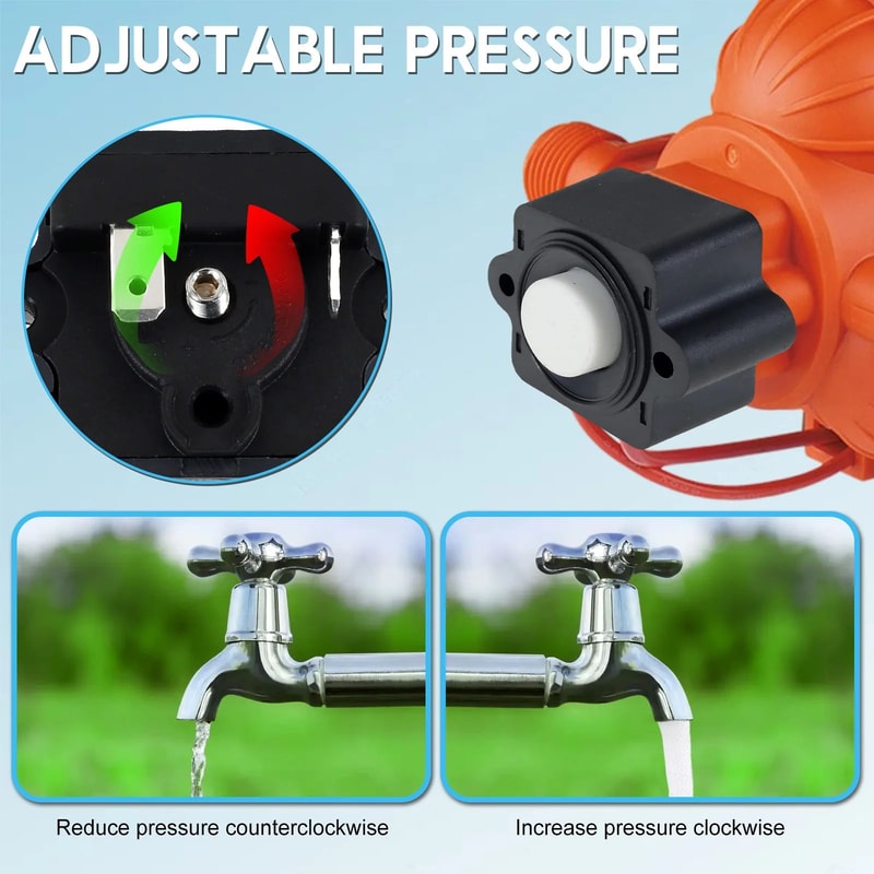 RV Diaphragm Pump Pressure Switch Kit 40 To 80 PSI Waterproof 5