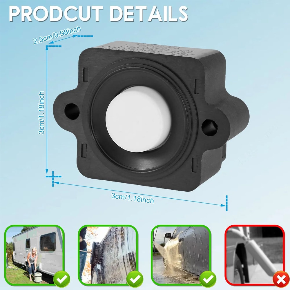 RV Diaphragm Pump Pressure Switch Kit 40 To 80 PSI Waterproof 6