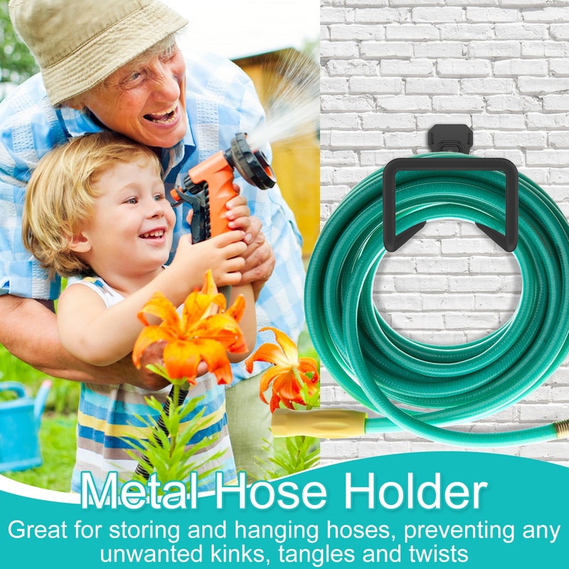 Metal Garden Hose Holder Wall Mounted Heavy Duty Hose Hanger 6