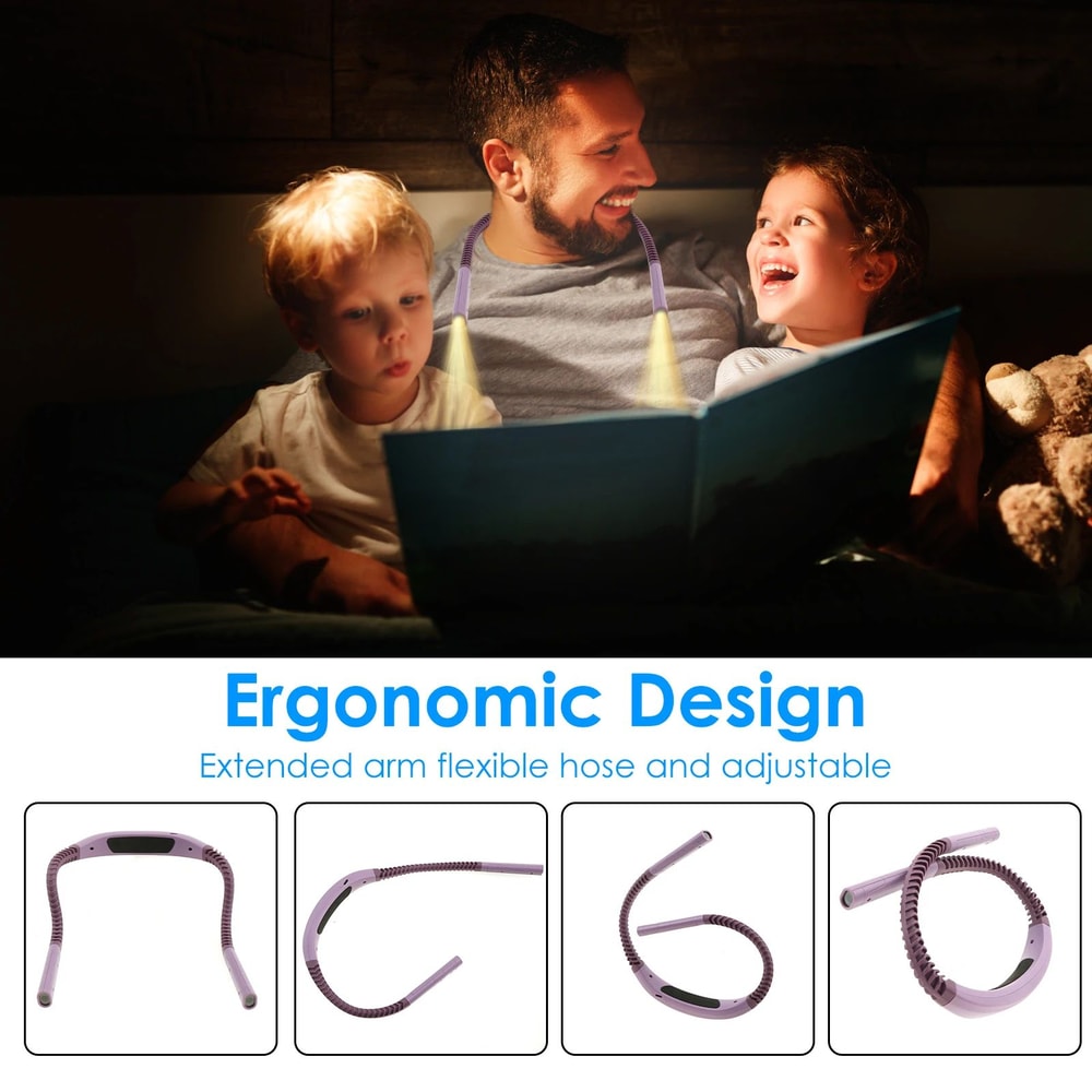 LED Neck Reading Light Rechargeable Bendable Book Light 1
