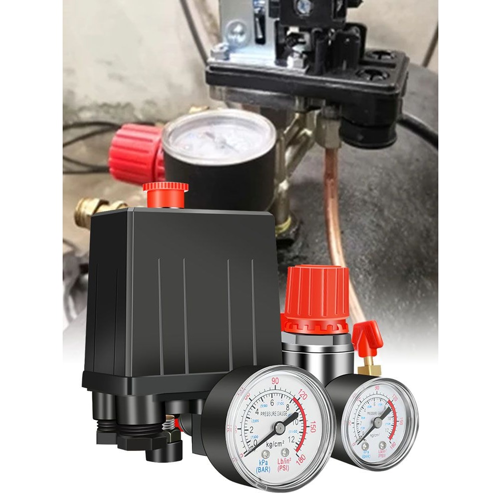 Air Compressor Pressure Switch 90 To 120 PSI Manifold Regulator Kit 7