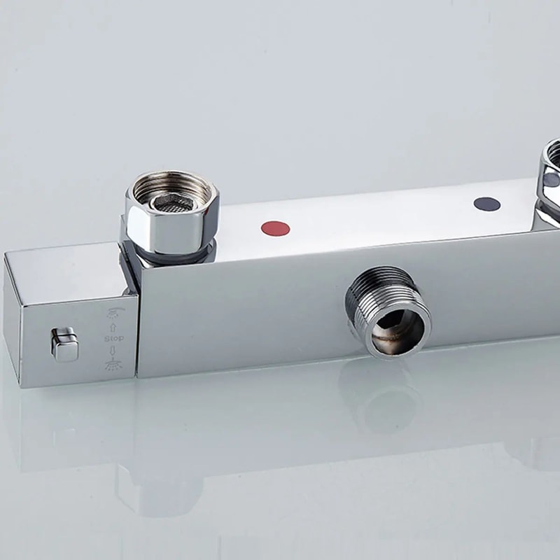 Wall Mounted Thermostatic Shower Faucet Stainless Steel Hot Cold Mixer 4