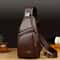 Mens Vintage PU Leather Sling Bag Large Capacity Crossbody Chest Bag 0