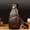 Mens Vintage PU Leather Sling Bag Large Capacity Crossbody Chest Bag 0