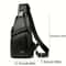 Mens Vintage PU Leather Sling Bag Large Capacity Crossbody Chest Bag 2