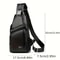 Mens Vintage PU Leather Sling Bag Large Capacity Crossbody Chest Bag 2