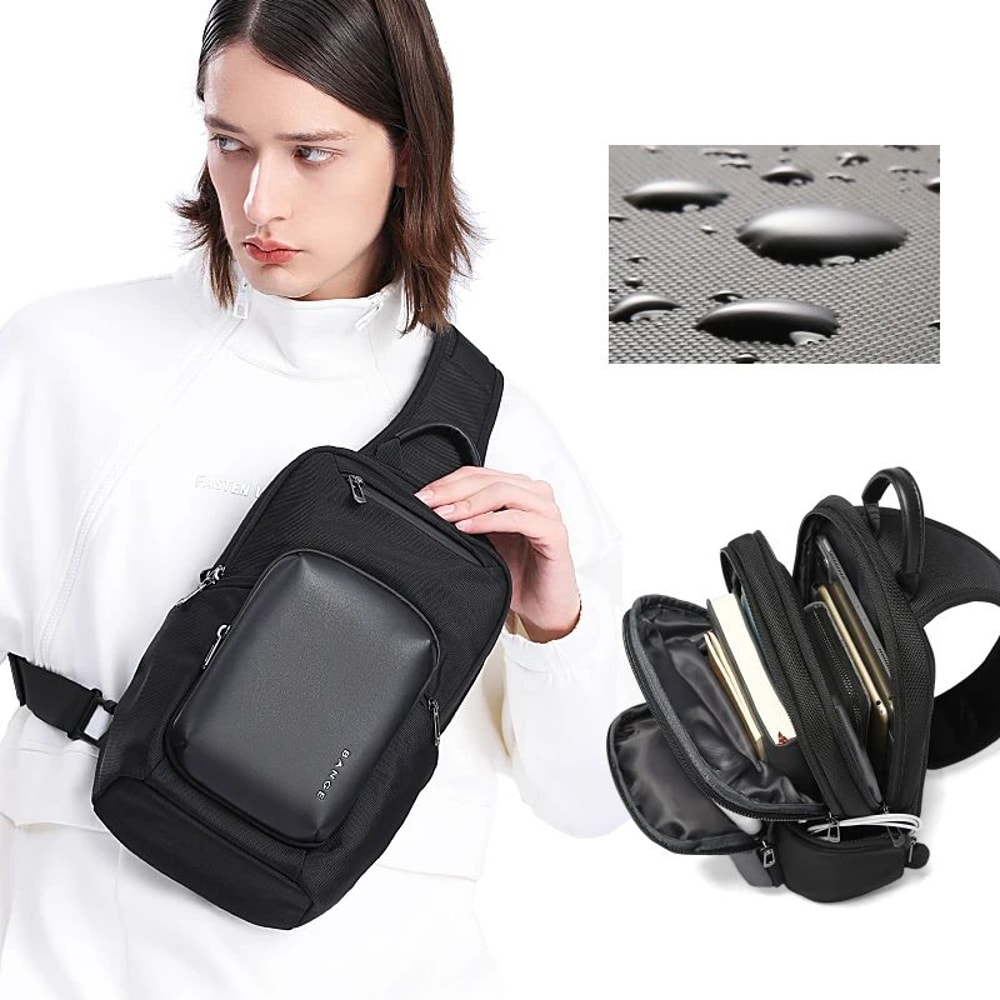BANGE Waterproof Sling Bag Large Capacity Multifunction Crossbody 1