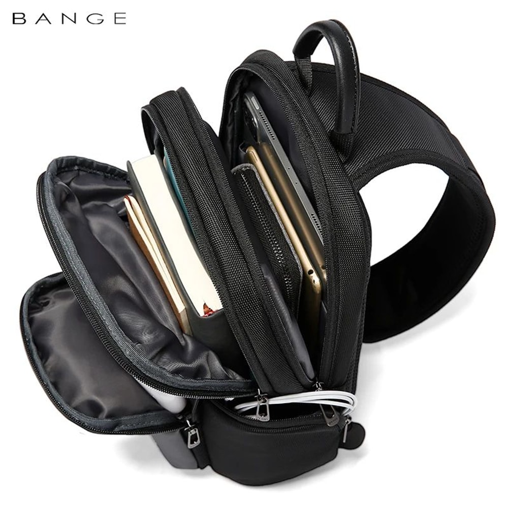 BANGE Waterproof Sling Bag Large Capacity Multifunction Crossbody 2