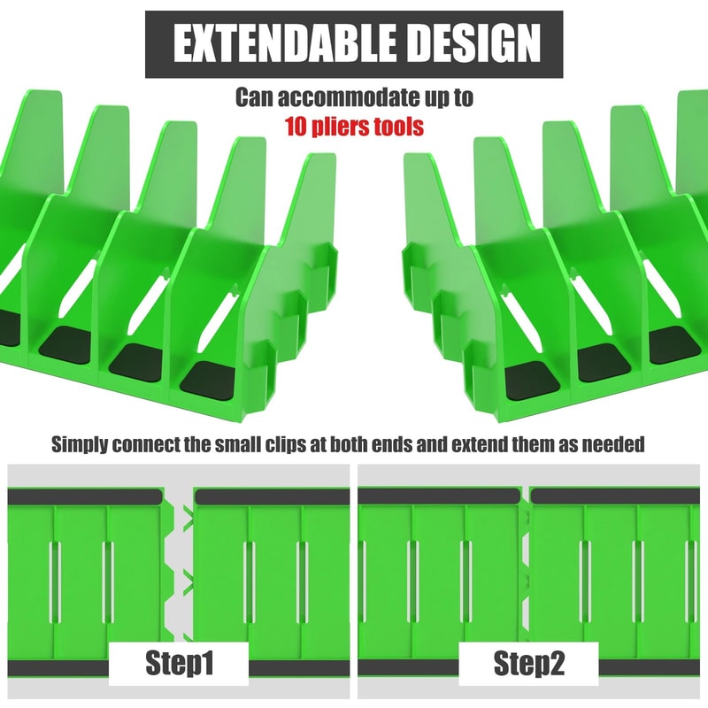 Plier Organizer Rack 10 Slot Tool Holder Non Slip Toolbox Storage 3