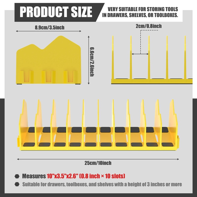 Plier Organizer Rack 10 Slot Tool Holder Non Slip Toolbox Storage 7
