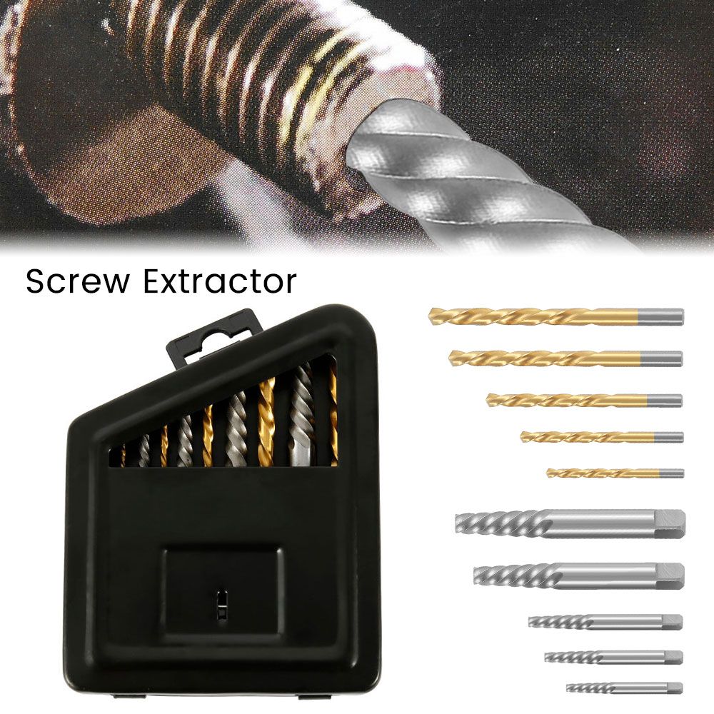 10pcs Cobalt Left Hand Drill Bit And Screw Extractor Set 6