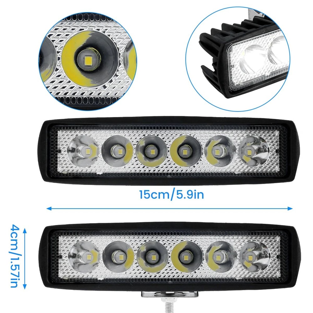 LED Work Light Bar 6000K Waterproof Off Road Flood Spot Light 5