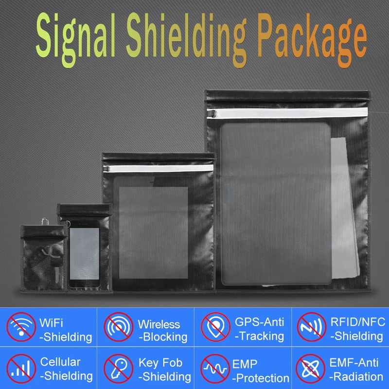 4pcs RFID Faraday Bag Signal Blocker Pouch For Keys And Phone 4