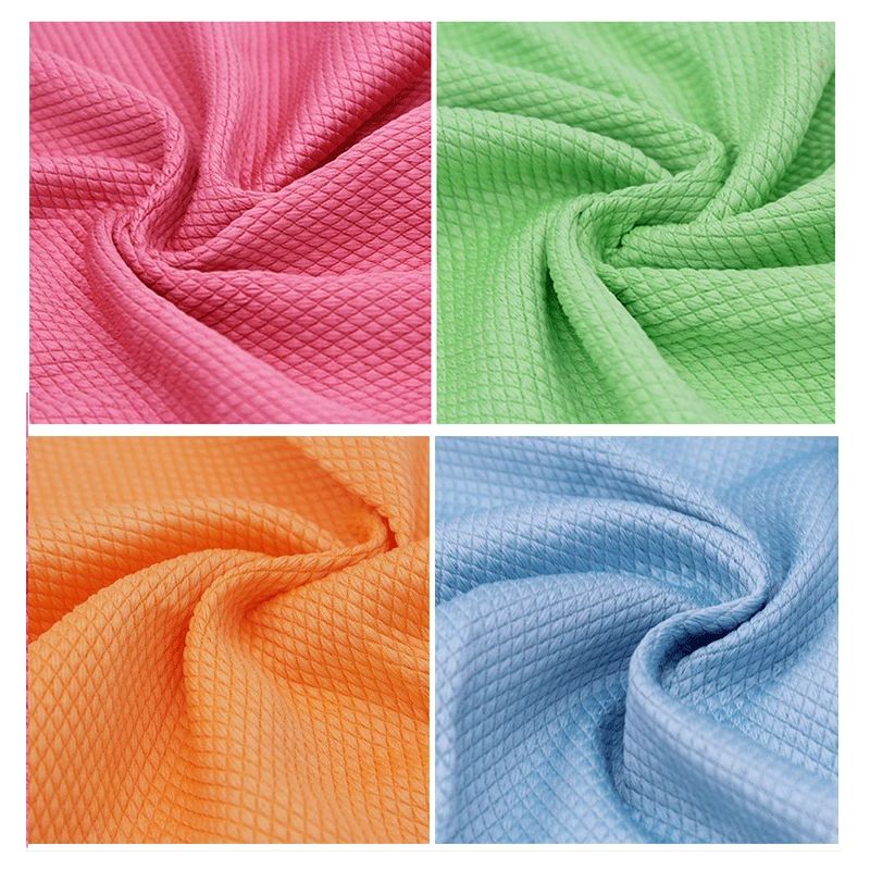 Microfiber Fish Scale Dish Towels Lint Free Super Absorbent Cloth 5