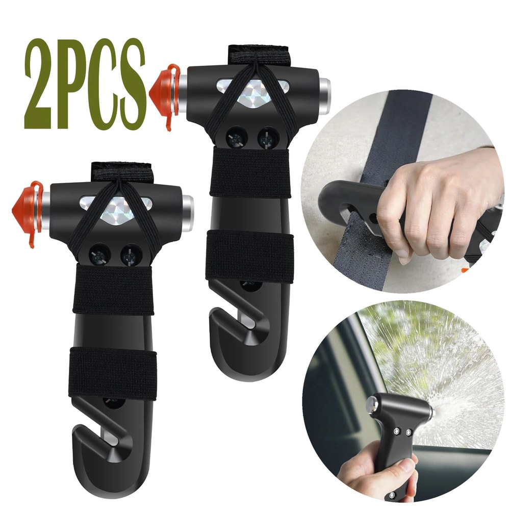 3 In 1 Car Safety Hammer Window Breaker With Seatbelt Cutter 0
