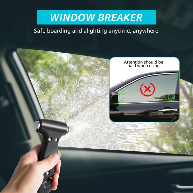 3 In 1 Car Safety Hammer Window Breaker With Seatbelt Cutter 2