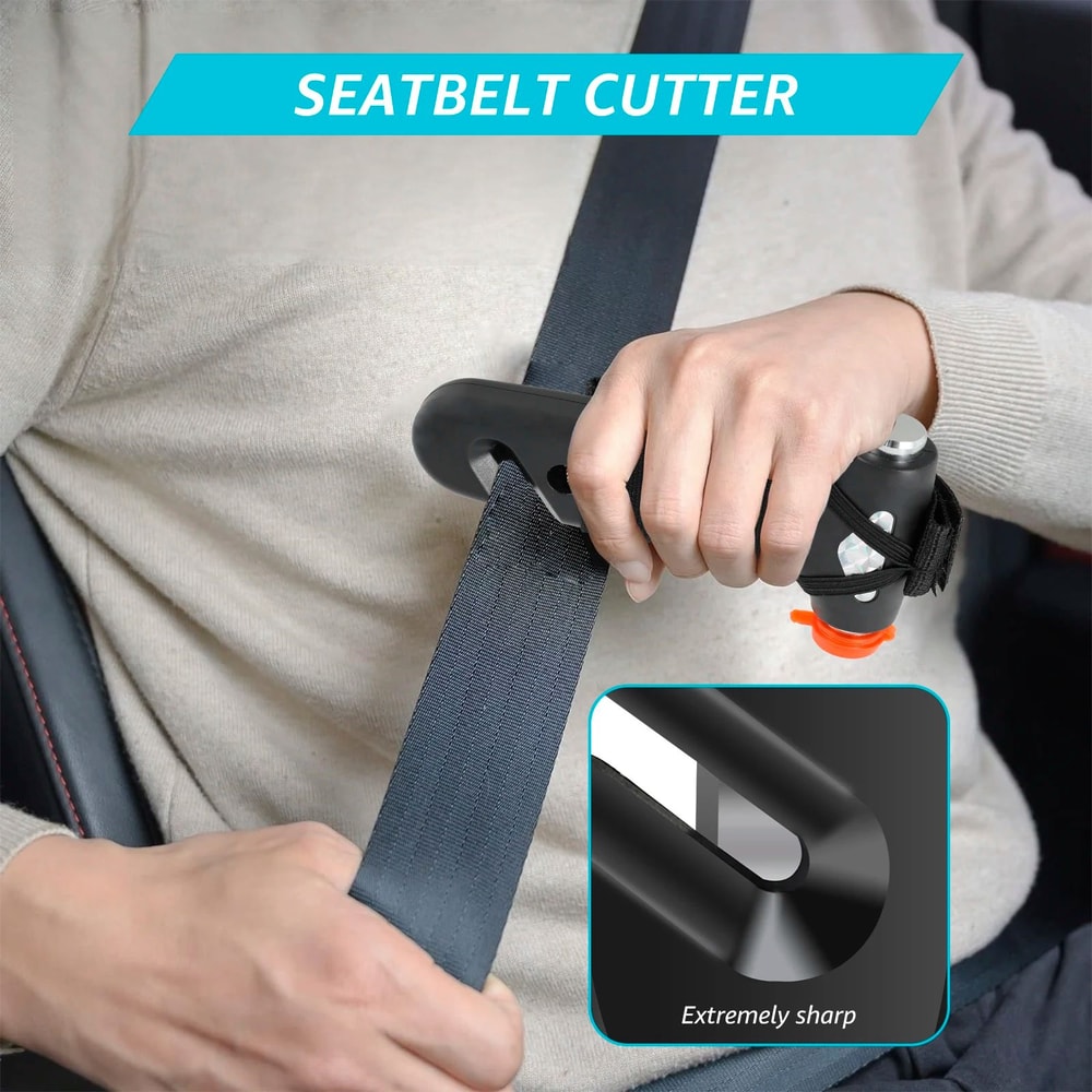 3 In 1 Car Safety Hammer Window Breaker With Seatbelt Cutter 3