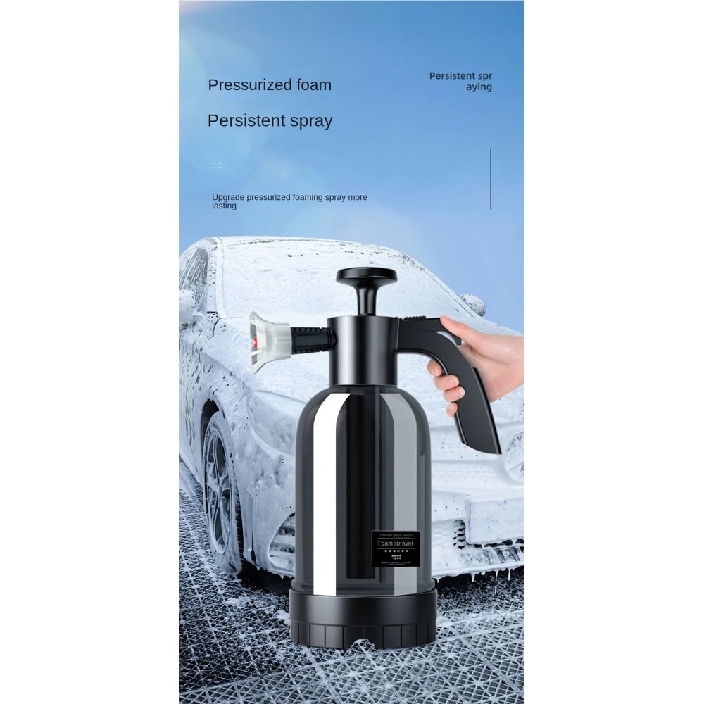 2L Hand Pump Foam Sprayer Car Wash Snow Foam Spray Bottle 7