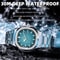 Mens Square Quartz Watch Waterproof Luminous Date Wristwatch 1