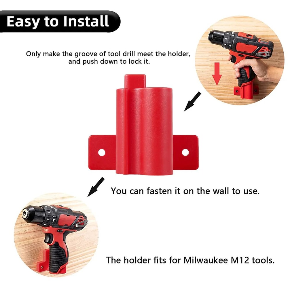 4pcs Power Tool Battery Holder Dock For Milwaukee M12 Drill 2