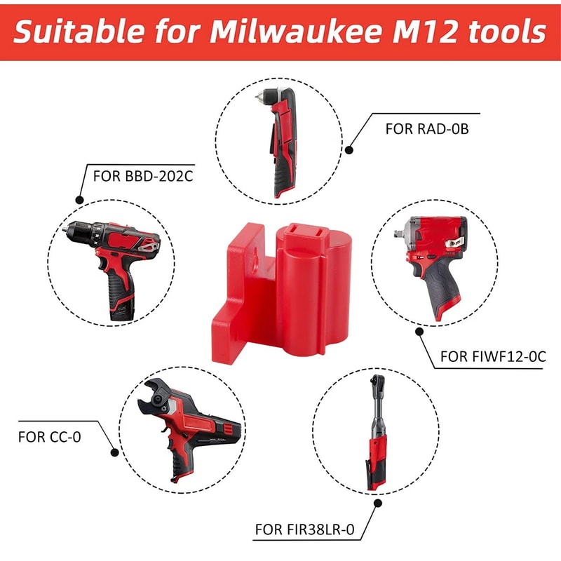 4pcs Power Tool Battery Holder Dock For Milwaukee M12 Drill 3