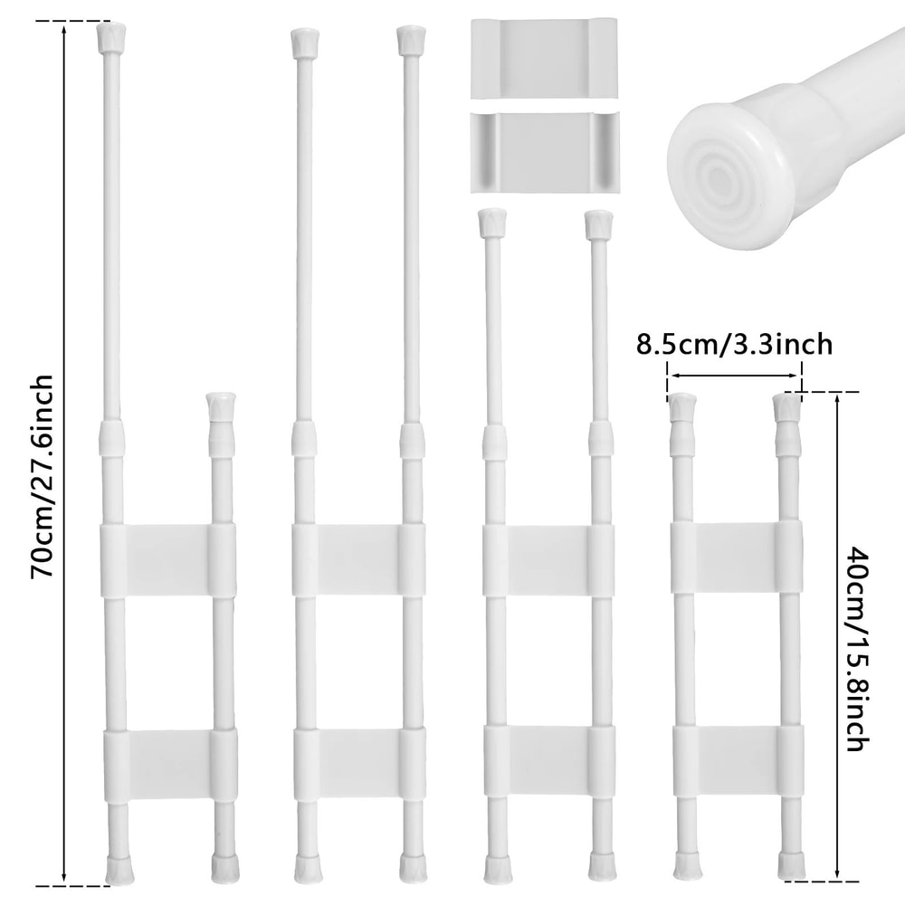 4pcs RV Shower Corner Storage Rod Telescopic Anti Fall Organizer 5