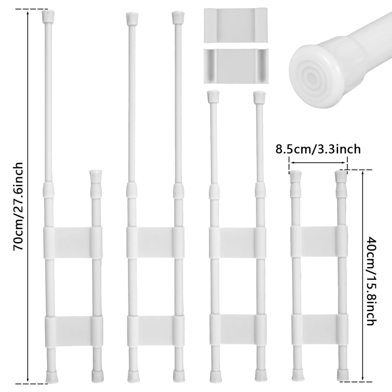 4pcs RV Shower Corner Storage Rod Telescopic Anti Fall Organizer 5