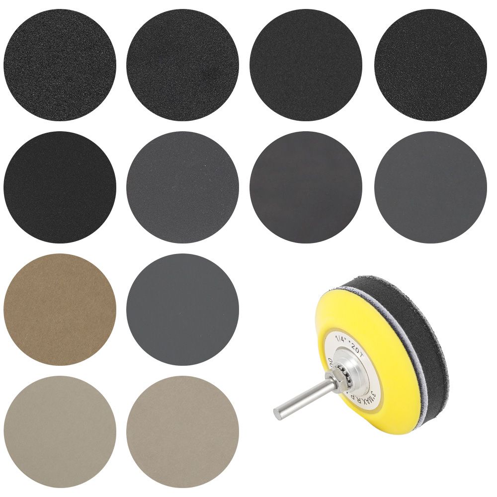 3 Inch Sanding Disc Set 100PCS 80 To 3000 Grit Hook And Loop Pads 14