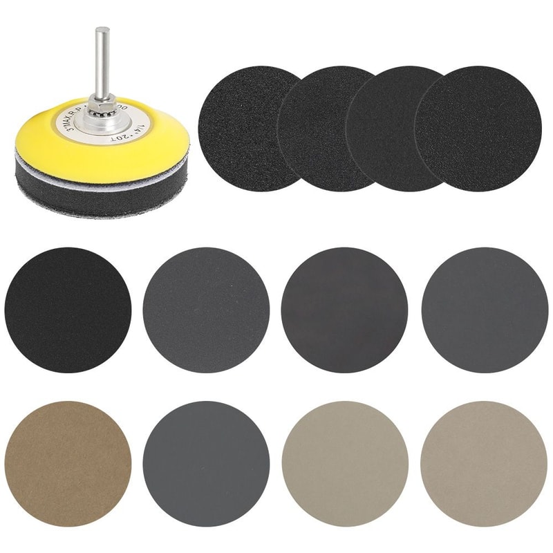 3 Inch Sanding Disc Set 100PCS 80 To 3000 Grit Hook And Loop Pads 15