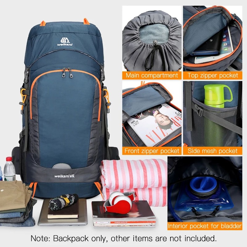 65L Hiking Backpack Water Resistant Outdoor Travel Camping Daypack 15
