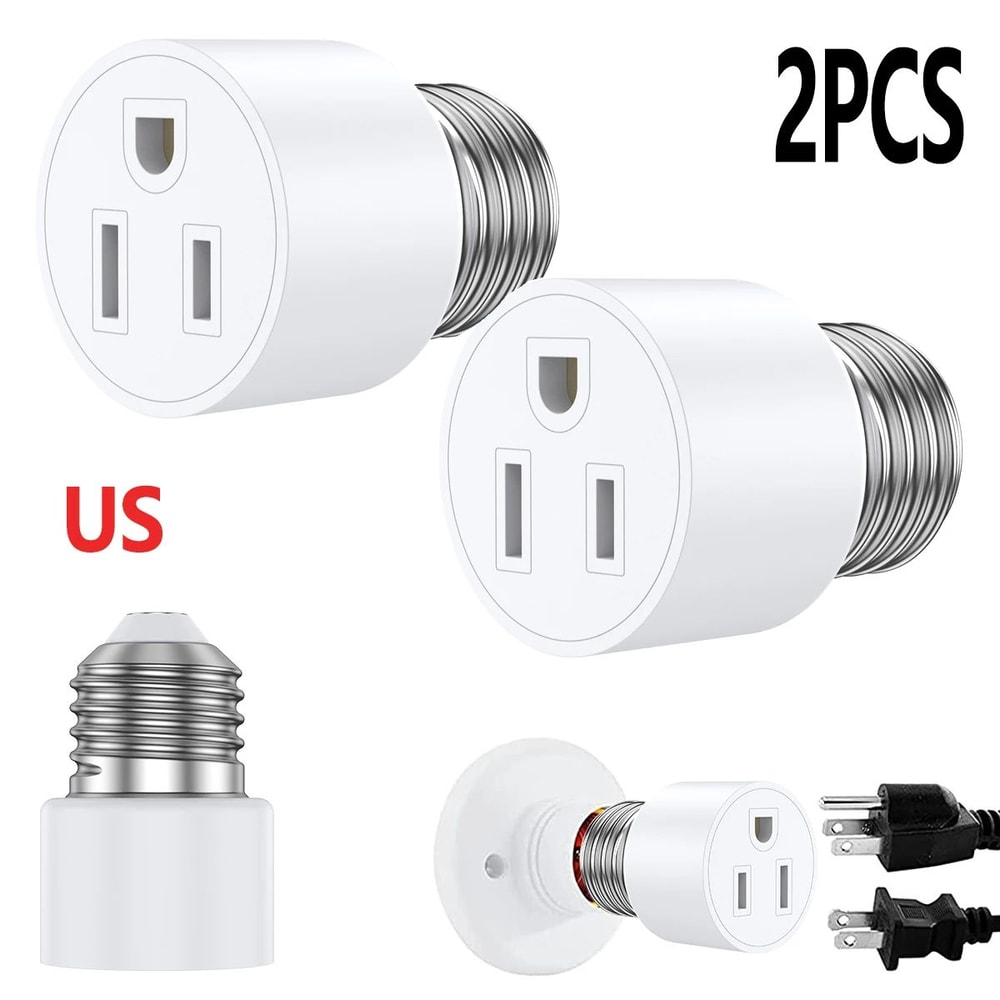 Universal Light Socket Adapter E26 E27 Converter 2PCS Heat Resistant Plug 0