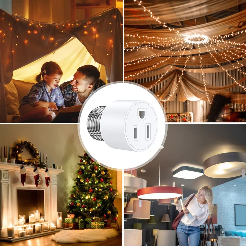 Universal Light Socket Adapter E26 E27 Converter 2PCS Heat Resistant Plug 6