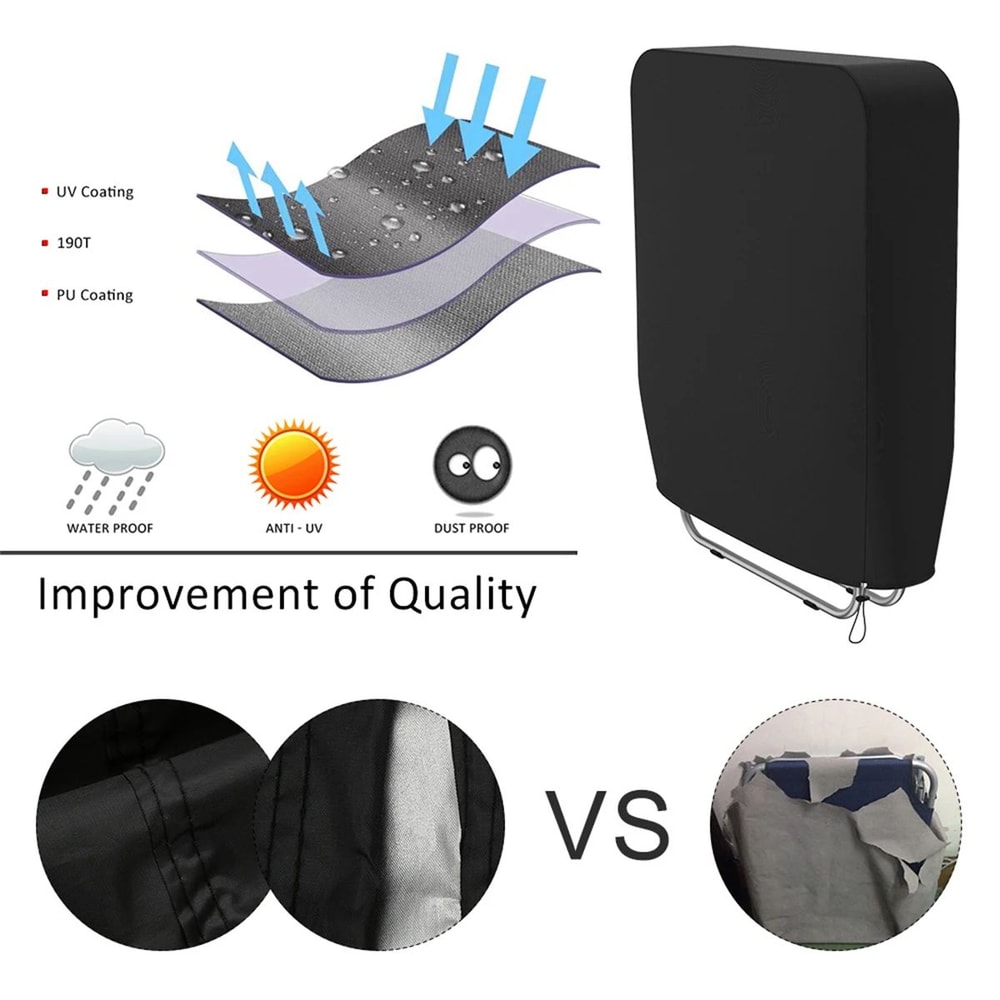 Waterproof Folding Reclining Chair Cover Dustproof Garden Lounger Protector 4