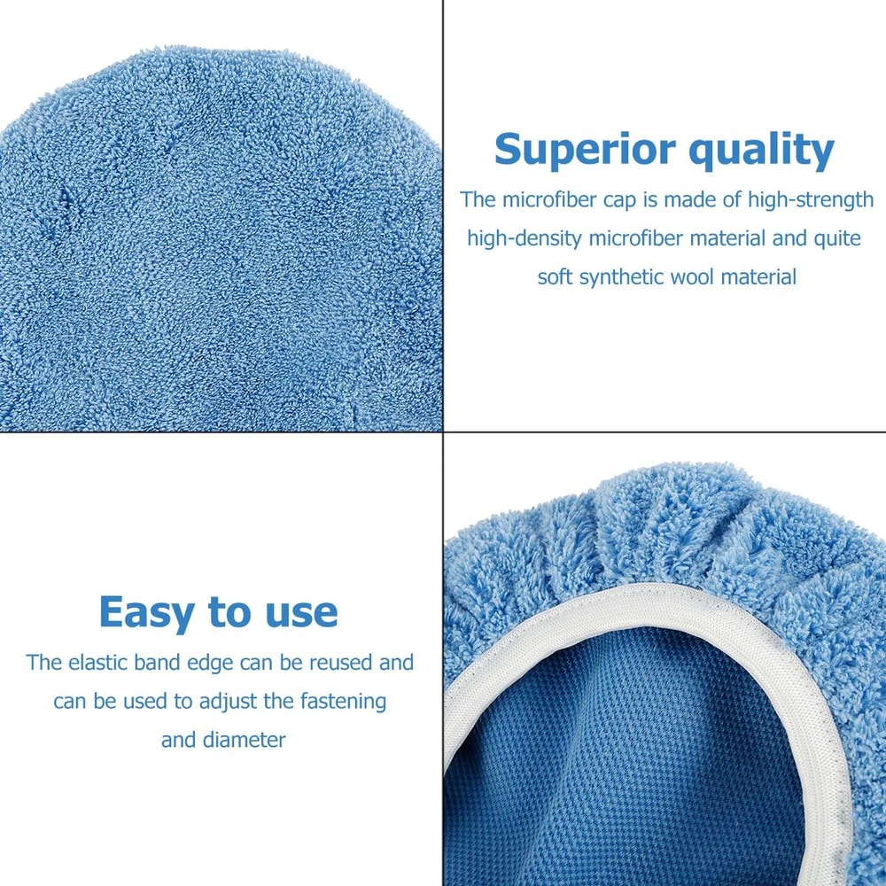 Car Polishing Bonnet Pads 10PCS Elastic Buffing Cover Kit Anti Slip 7