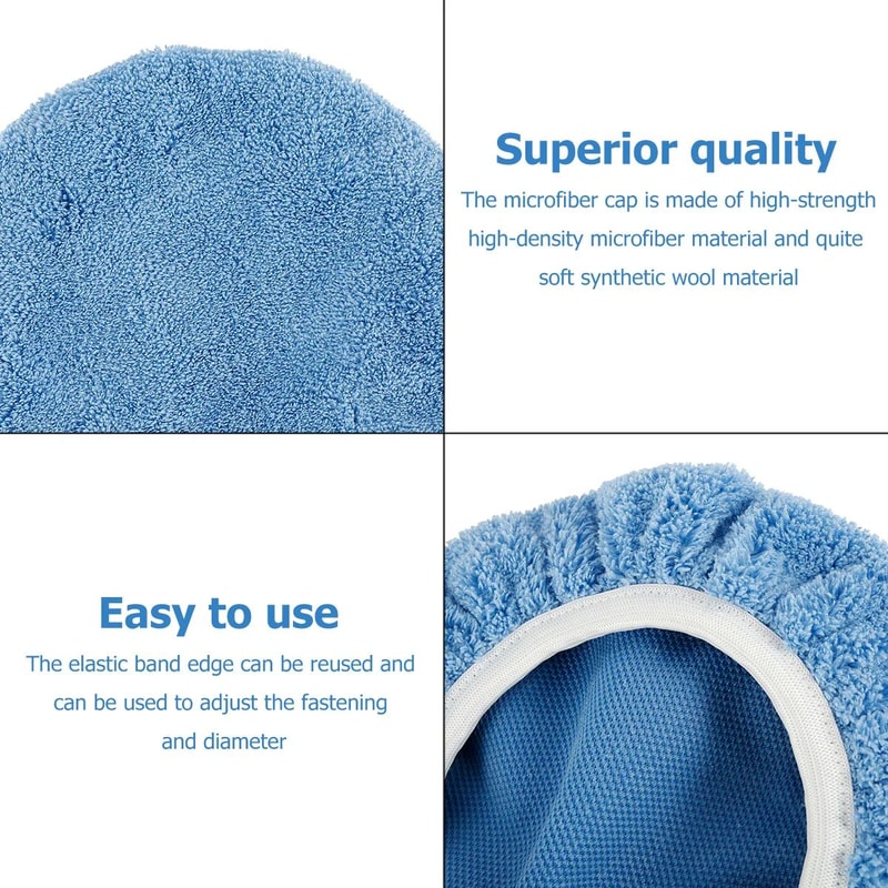 Car Polishing Bonnet Pads 10PCS Elastic Buffing Cover Kit Anti Slip 7