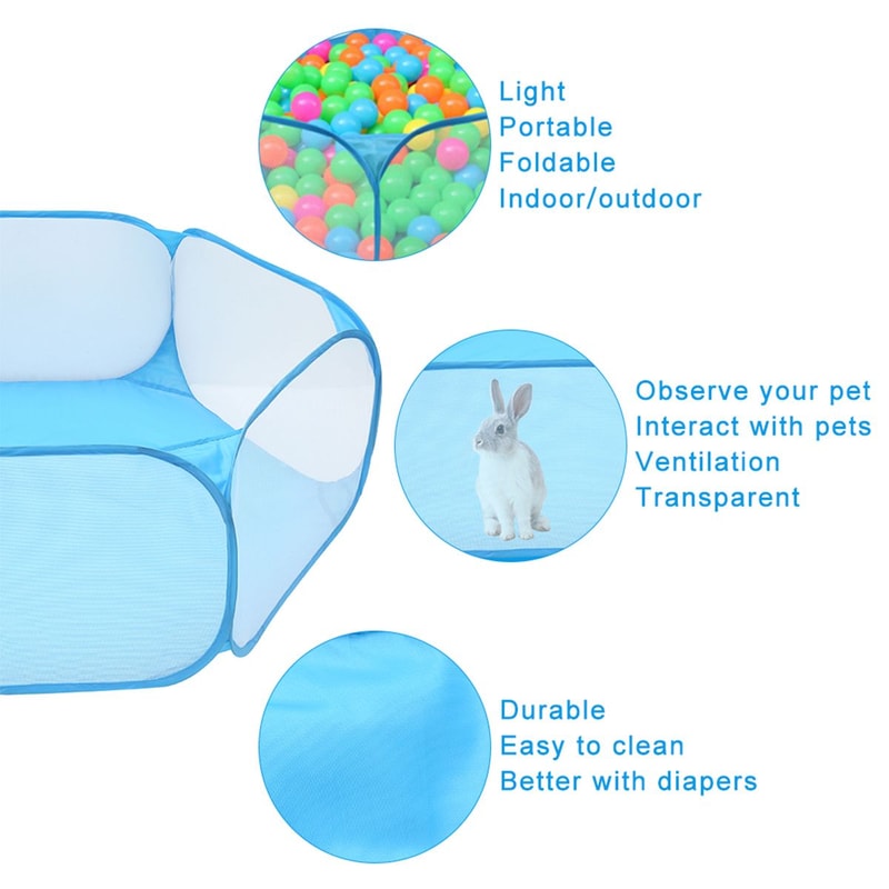 Portable Pet Playpen Foldable Small Animal Tent Breathable Exercise Fence 4