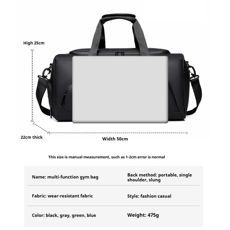 Large Capacity Gym Travel Duffel Bag With Shoe Compartment 1