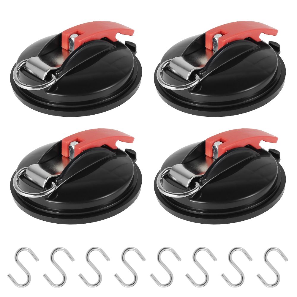 Heavy Duty Suction Cup Tie Down Set 4PCS With Hooks For Camping And Travelzzz 7