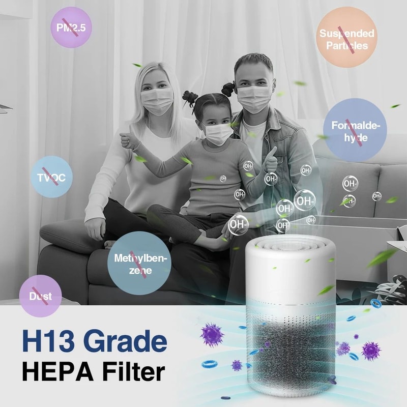 Mini Air Purifier HEPA Filter With Activated Carbon Car And Home Freshener 2