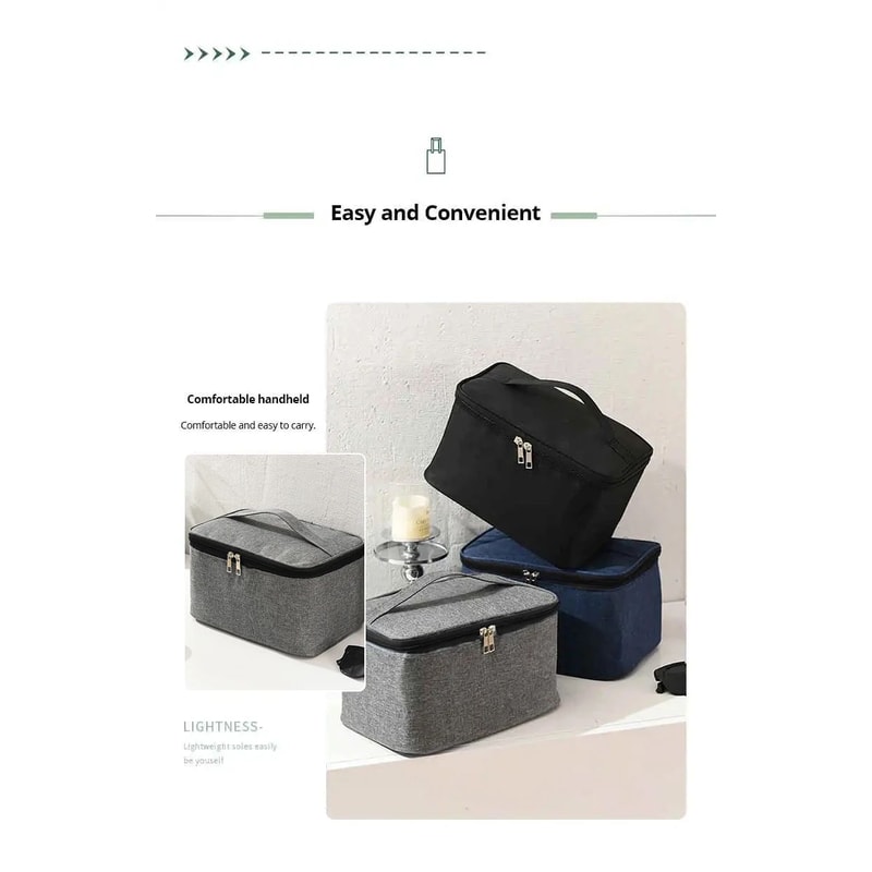 Mens Double Layer Toiletry Bag Large Capacity Oxford Travel Organizer 8