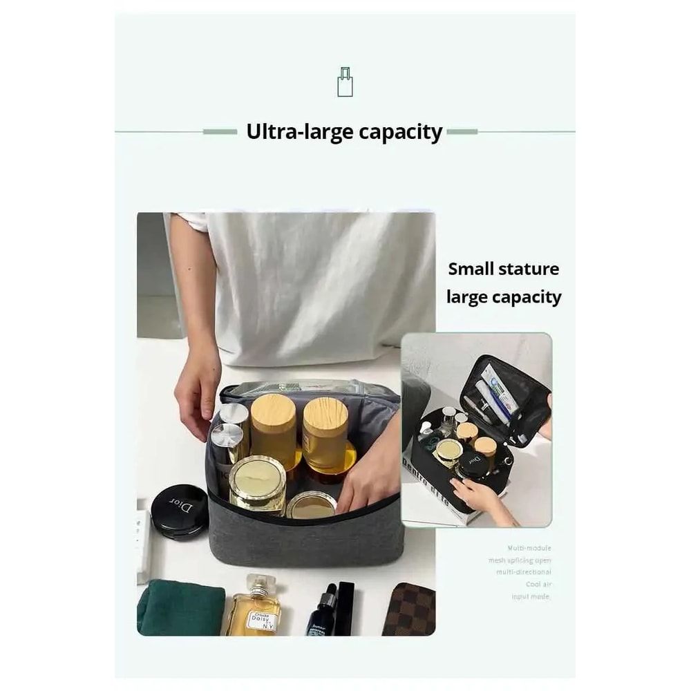 Mens Double Layer Toiletry Bag Large Capacity Oxford Travel Organizer 9