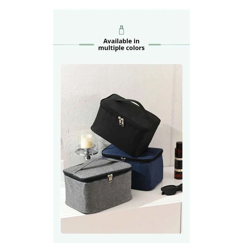 Mens Double Layer Toiletry Bag Large Capacity Oxford Travel Organizer 11