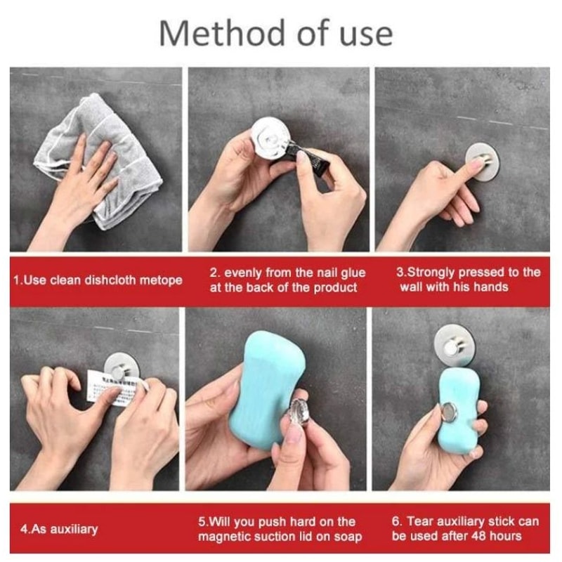 Magnetic Soap Holder Wall Mounted Stainless Steel Soap Dispenser 6