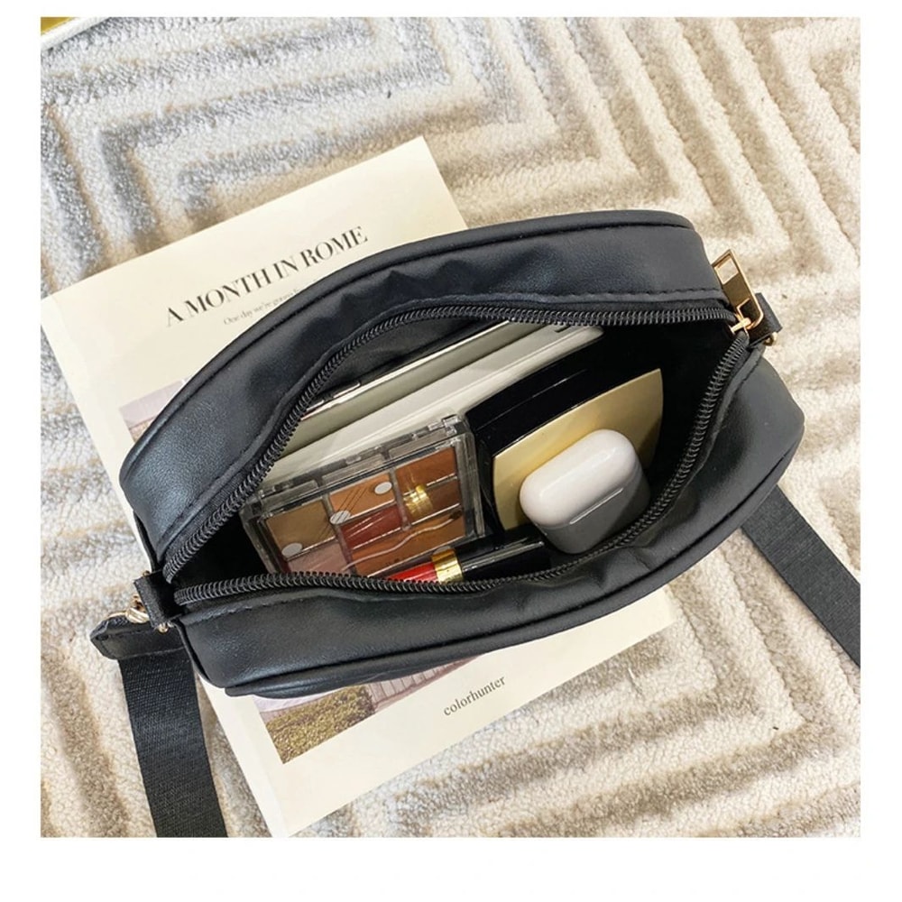 Simple PU Leather Crossbody Shoulder Bag For Women Casual Messenger Phone Bag 7