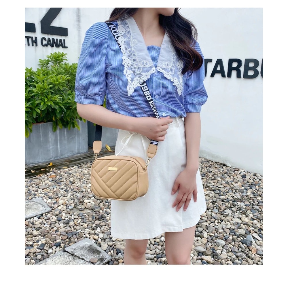 Simple PU Leather Crossbody Shoulder Bag For Women Casual Messenger Phone Bag 2