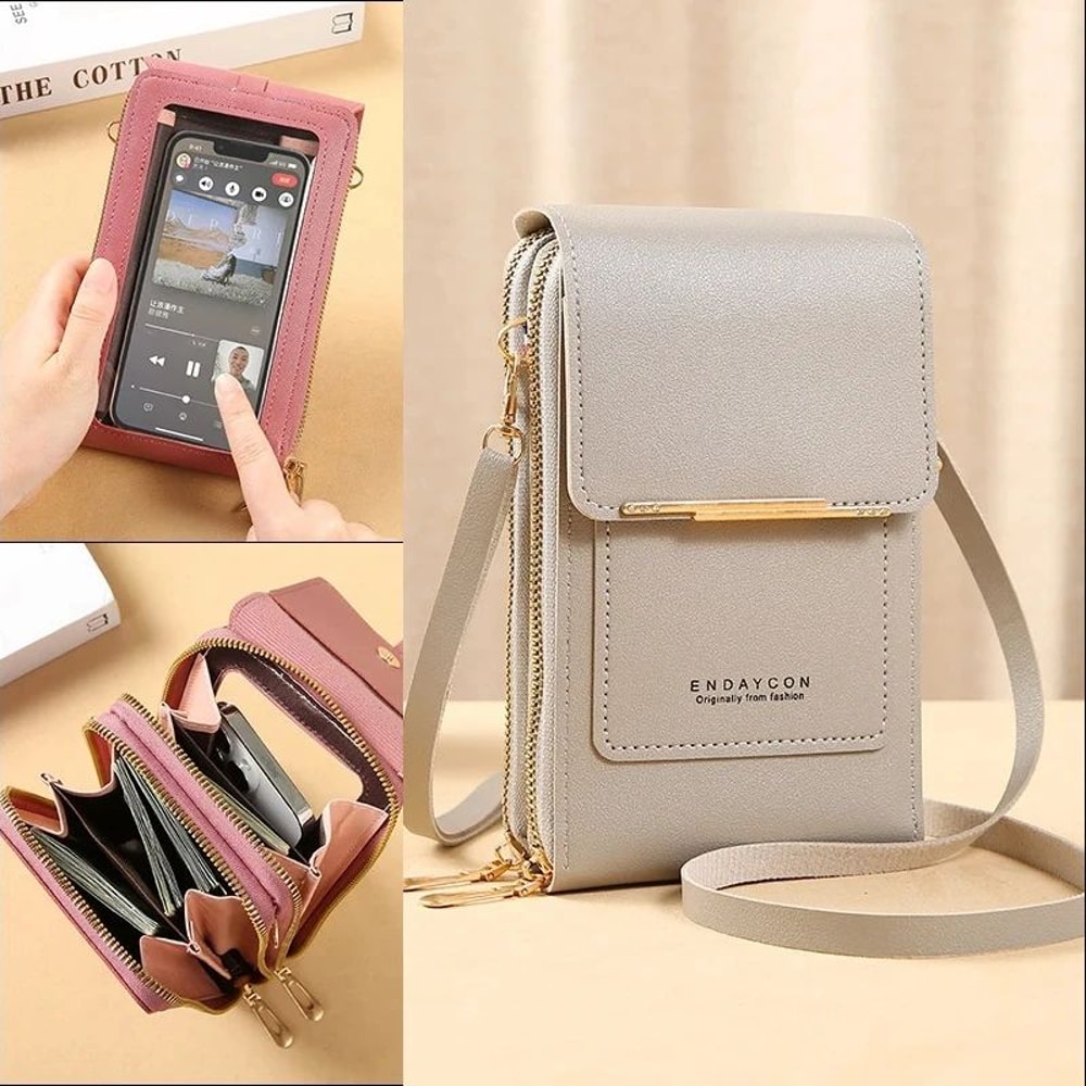 Touch Screen Phone Crossbody Bag Womens Card Holder Shoulder Bag 0