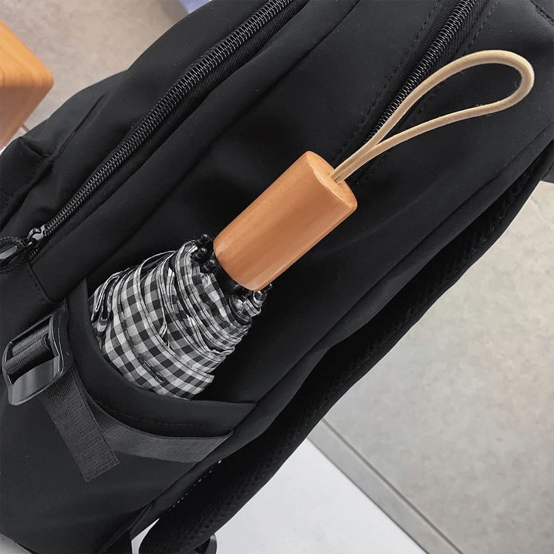 Large Capacity School Backpack Simple Black Travel Bag For Students 9