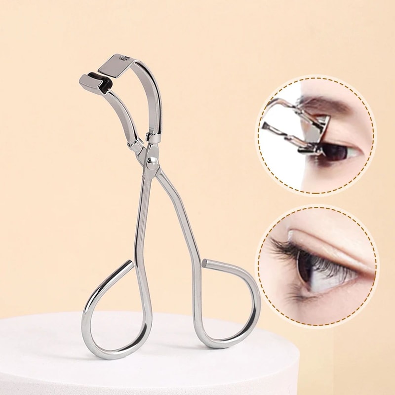 Portable Stainless Steel Eyelash Curler Wide Angle Lash Curling Tool 0