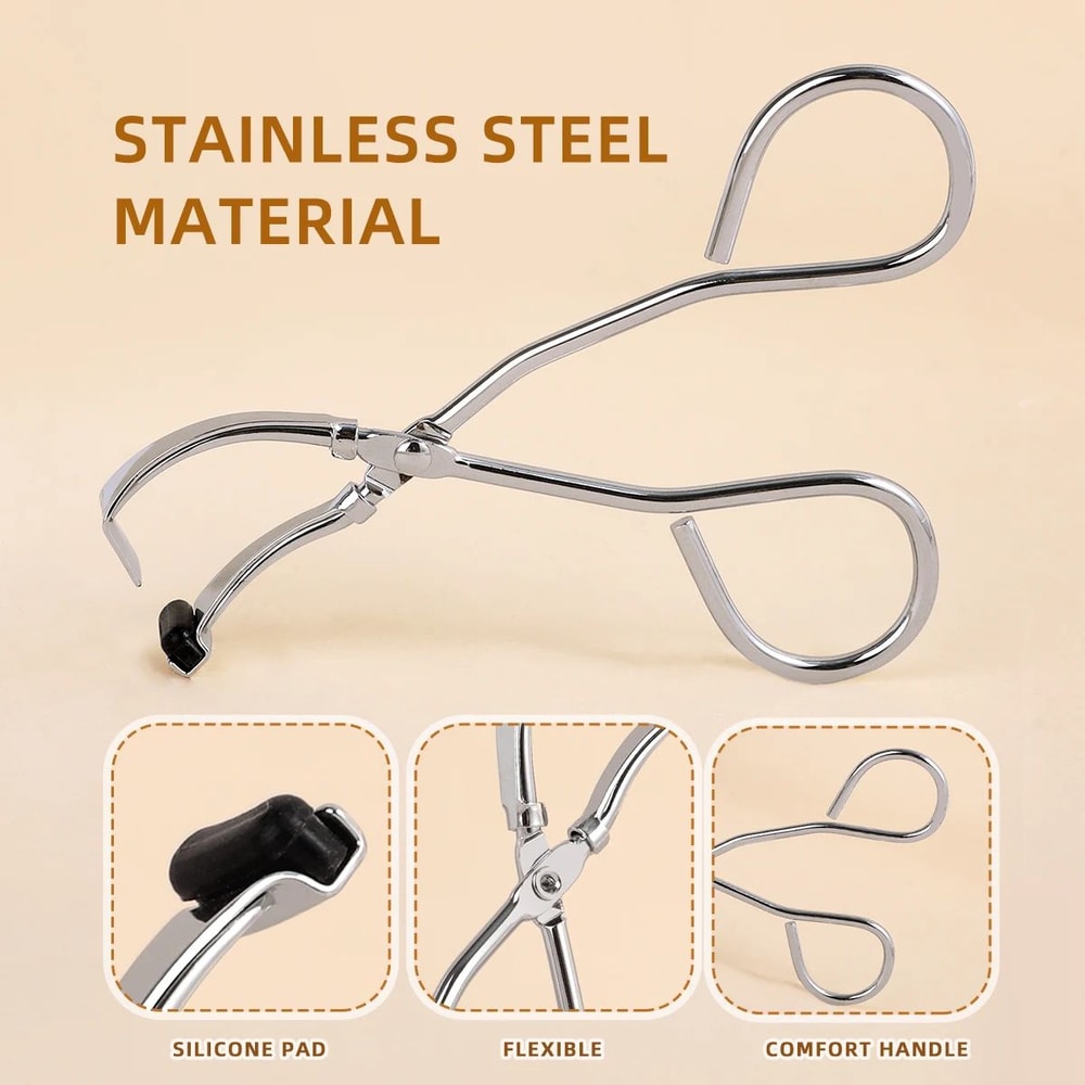 Portable Stainless Steel Eyelash Curler Wide Angle Lash Curling Tool 2