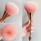 Rose Gold Fan Makeup Brush Soft Highlight Blush Powder Brush 0